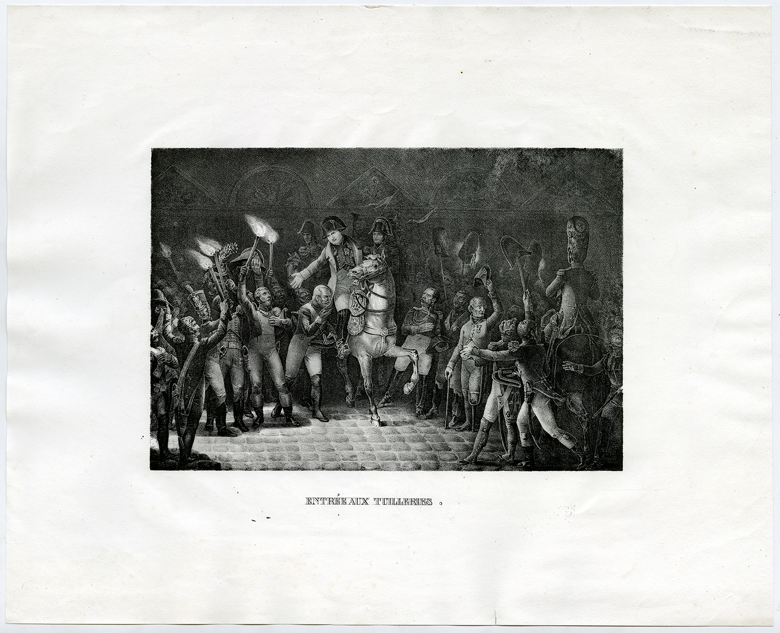 , Antique Print-NAPOLEON-ENTRANCE-TUILERIES-PARIS-Adam-c.1822, Pictura Antique Prints