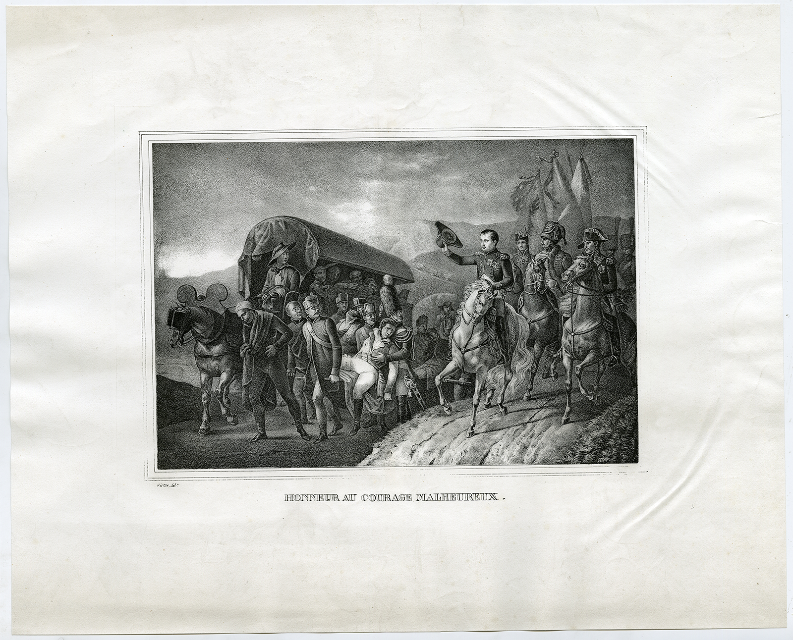 , Antique Print-NAPOLEON-HONOR-WOUNDED SOLDIERS-Adam-c.1822, Pictura Antique Prints