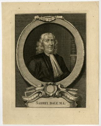 Antique Print-PORTRAIT-SAMUEL DALE-PHARMACOLOGIA-Anonymous-ca. 1750