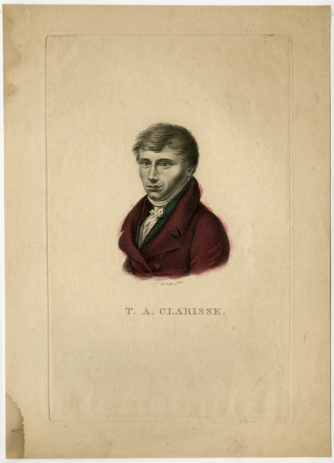 , Antique Print-PORTRAIT-THEODORUS ADRIANUS CLARISSE-Velijn-ca. 1820, Pictura Antique Prints