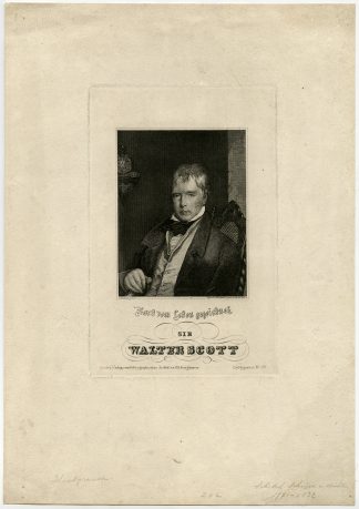 Antique Print-PORTRAIT-SIR WALTER SCOTT-NOVELIST-POET-Hyrtl-Stober-c.1820
