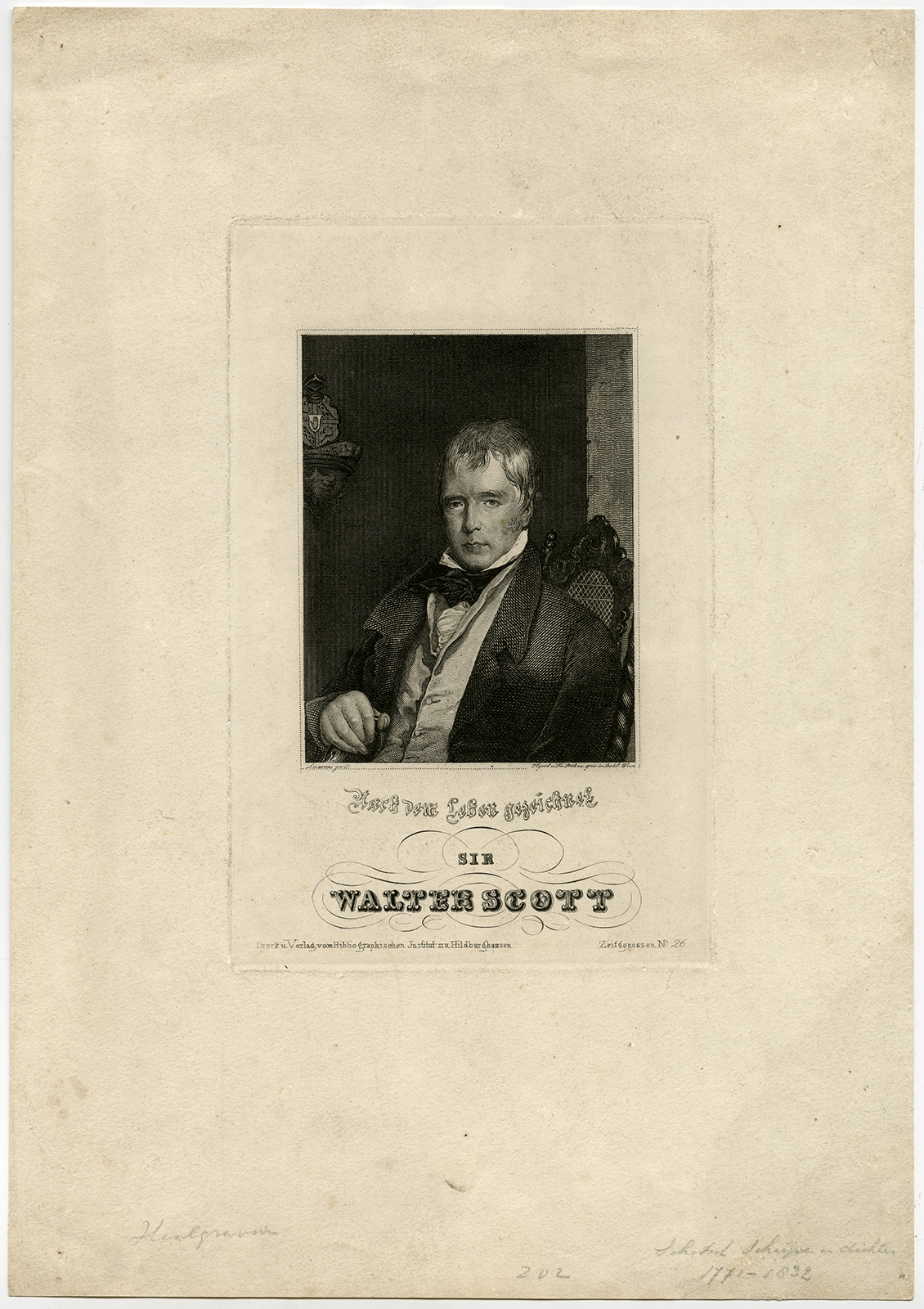 , Antique Print-PORTRAIT-SIR WALTER SCOTT-NOVELIST-POET-Hyrtl-Stober-c.1820, Pictura Antique Prints