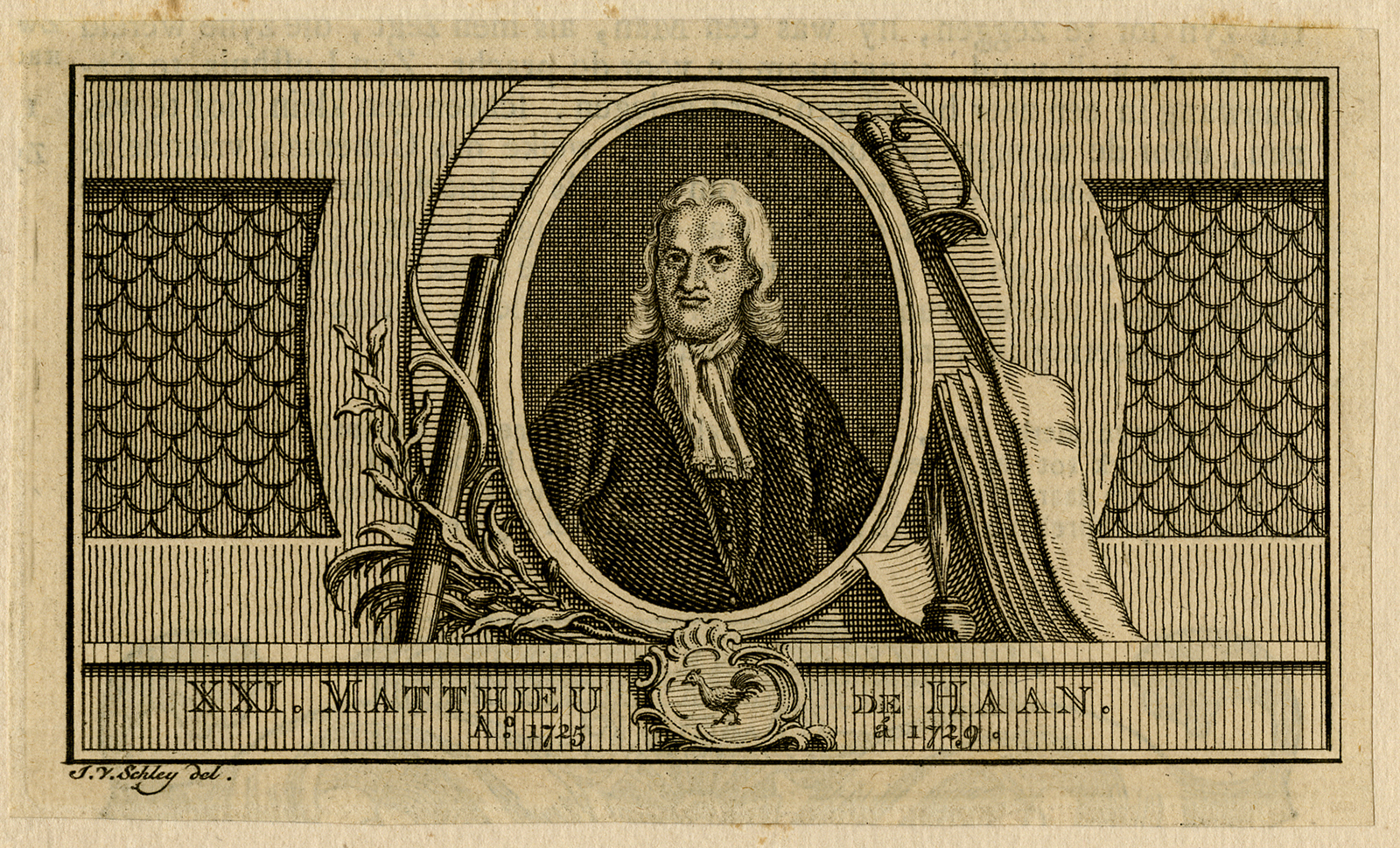 , Antique Print-PORTRAIT-MATTHIEU DE HAAN-STATESMAN-Schley-ca. 1750, Pictura Antique Prints