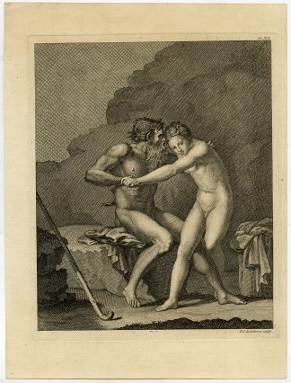Antique Print-FAUN-NYMPH-STAFF-ESCAPE-Lamborn-1773