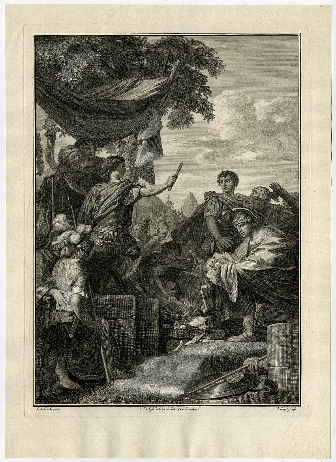 , Antique Print-ANCIENT HISTORY-POMPEI-MARCUS PEPERNA-Lairesse-Tanje-1737, Pictura Antique Prints