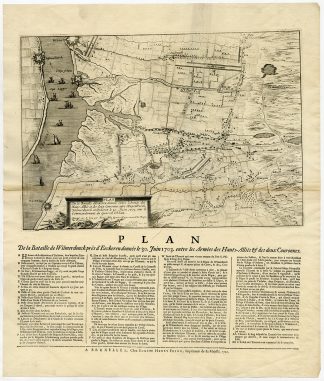 Antique Map-HISTORY-BATTLE OF EECKEREN-WILMERDONCK-BELGIUM-Harrewijn-1703