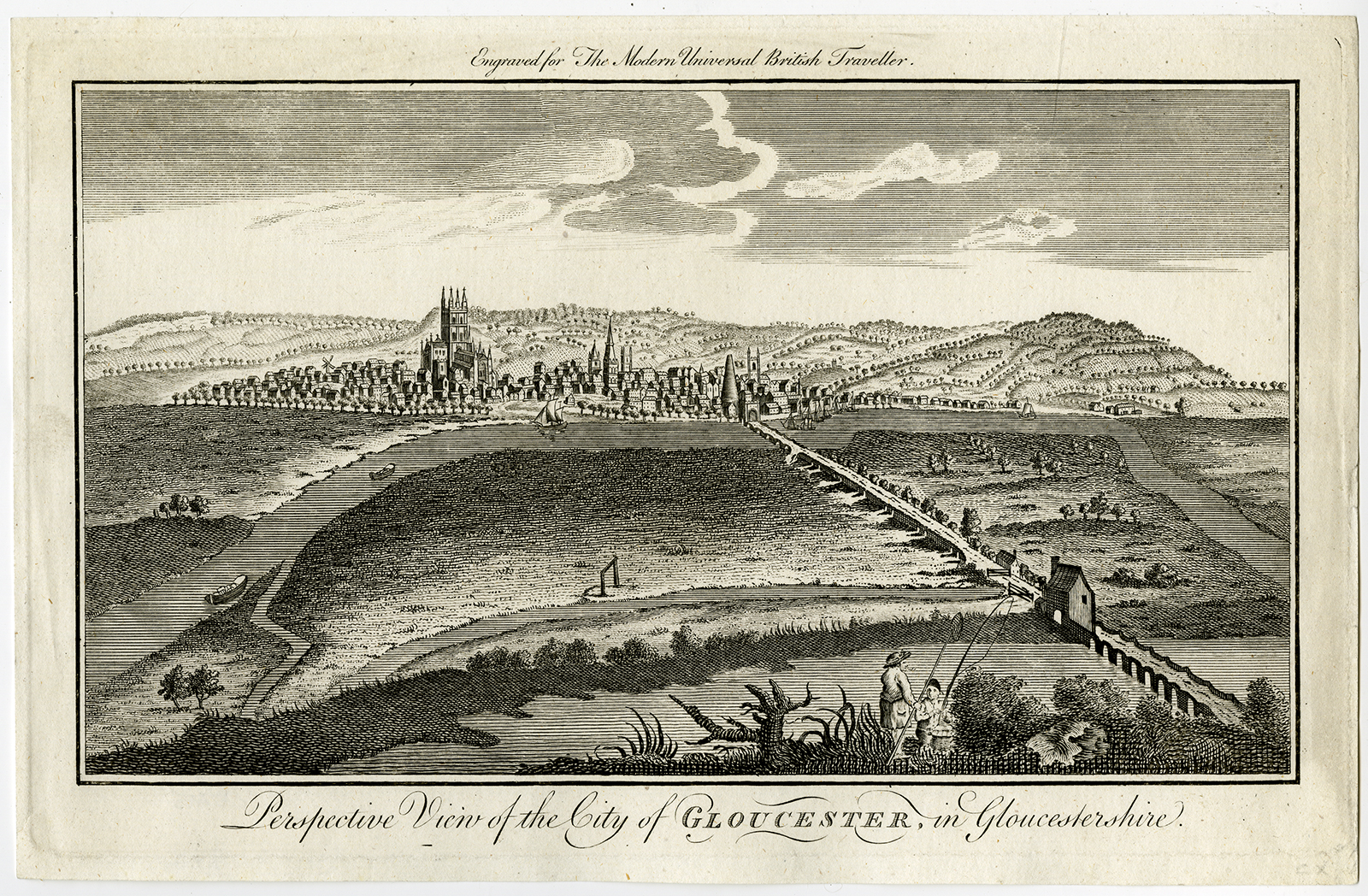 , Antique Print-CITY-GLOUCESTERSHIRE-GLOUCESTER-Cooke-ca. 1780, Pictura Antique Prints