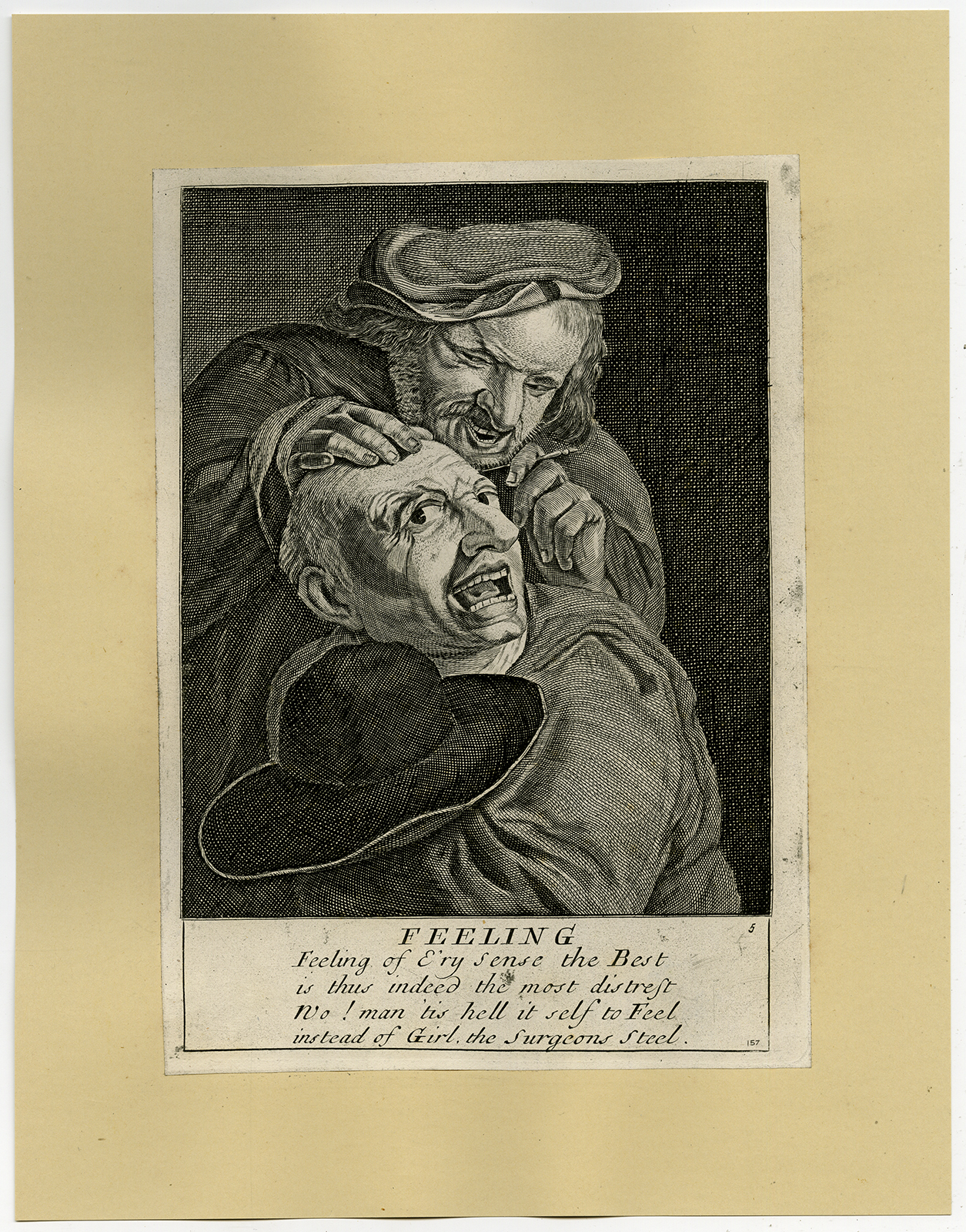 , 5 Antique Prints-GENRE-SENSES-Blooteling-ca. 1791-1796, Pictura Antique Prints