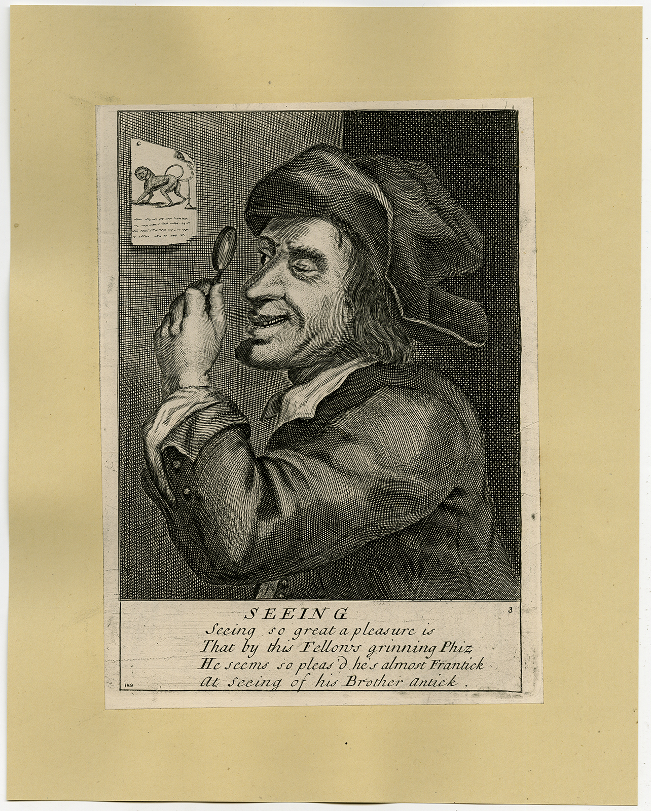 , 5 Antique Prints-GENRE-SENSES-Blooteling-ca. 1791-1796, Pictura Antique Prints