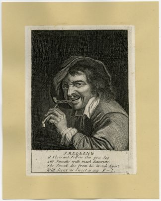 5 Antique Prints-GENRE-SENSES-Blooteling-ca. 1791-1796