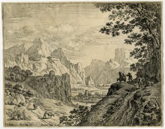 Antique Print-LANDSCAPE-RHINE-SAFTLEVEN-Saftleven-Aken-ca. 1660