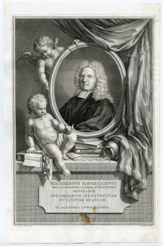 Antique Print-PORTRAIT-SIGEBERTUS-HAVERKAMP-PROFESSOR-van Mieris-Houbraken-1736