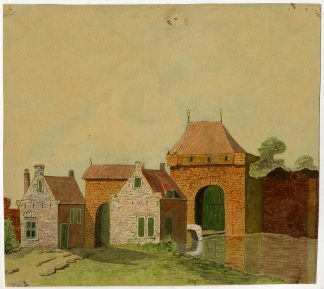 Antique Drawing-OUDE CATHARIJNEPOORT-UTRECHT-VIEW-Anonymous-ca. 1930