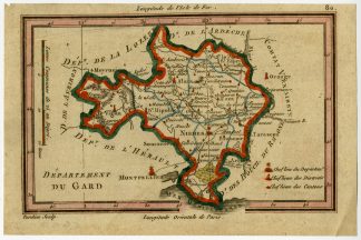 Antique Map-DEPARTMENT-GARD-ARLES-NIMES-FRANCE-Tardieu-c. 1770