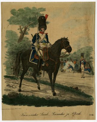 Antique Print-FRENCH-GUARD-GRENADIER-HORSEBACK-NAPOLEON ARMY-Bruckman-c.1810