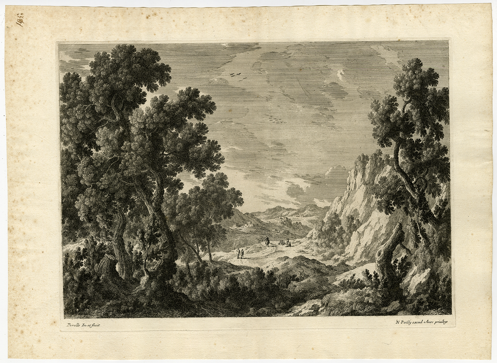 , Antique Print-LANDSCAPE-Perelle-1660, Pictura Antique Prints