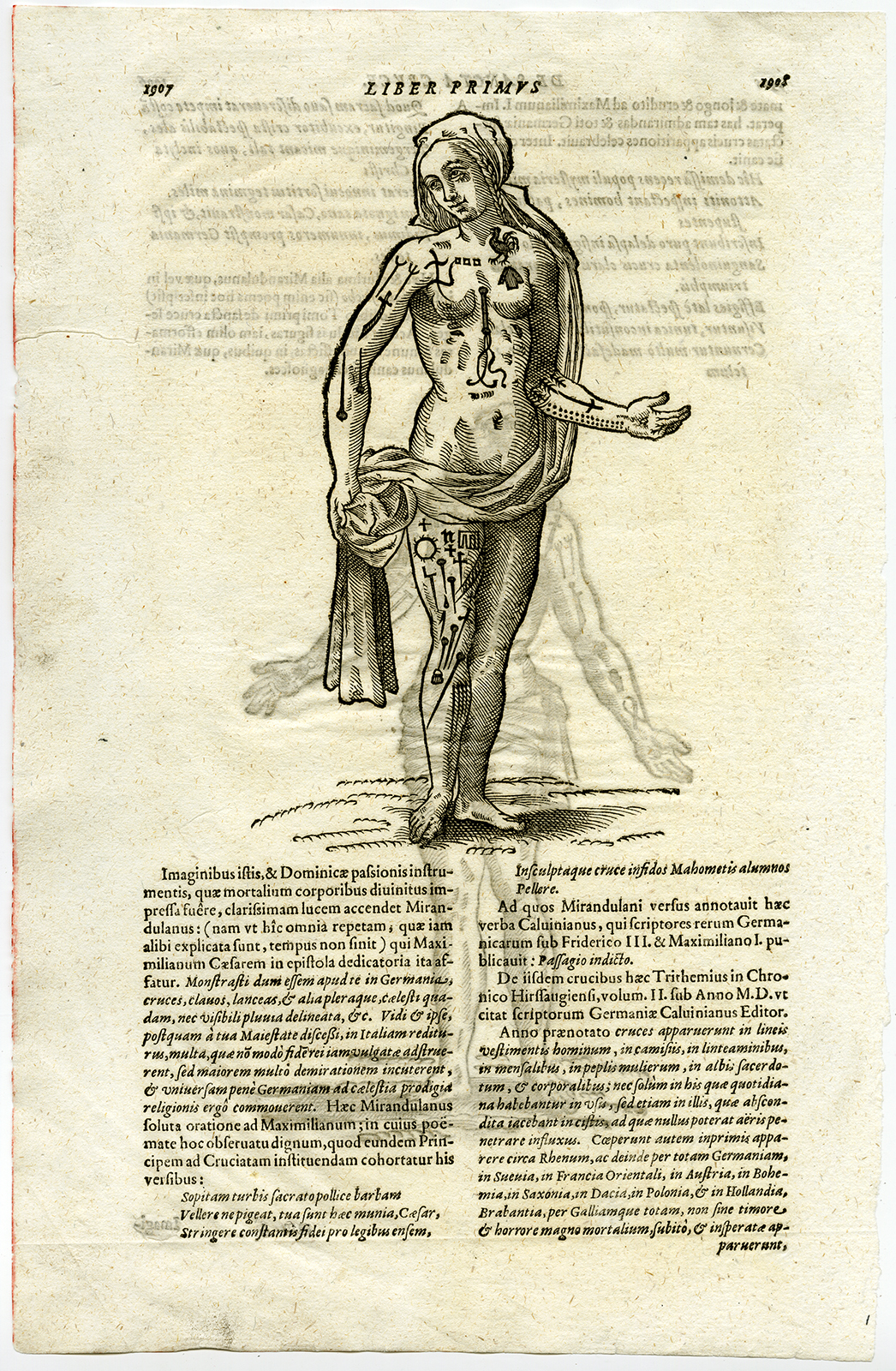 Cb996 416x636 Antique Print-ANATOMY-MARTYR-MALE-FEMALE-Gretser-c. 1650