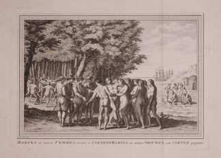 ANTIQUE PRINT-ENGRAVING-CORTEZ-AMERICA-Bellin-1764