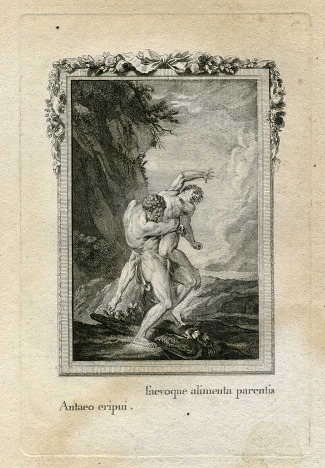 , Antique Print-MYTHOLOGY-ANTAEUS-HERCULES-COMBAT-1799, Pictura Antique Prints