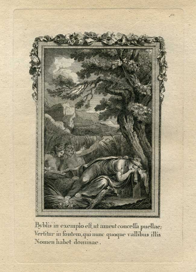 , Antique Print-MYTHOLOGY-BYBLIS-CAUNUS-FOUNTAIN-1799, Pictura Antique Prints