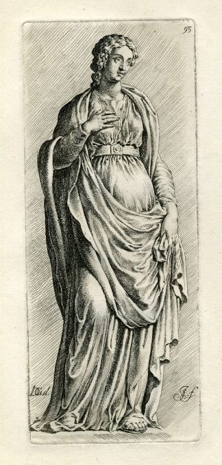 Antique Print-FEMALE-SCULPTURE-Pl. 93-Jan de Bisschop-1668