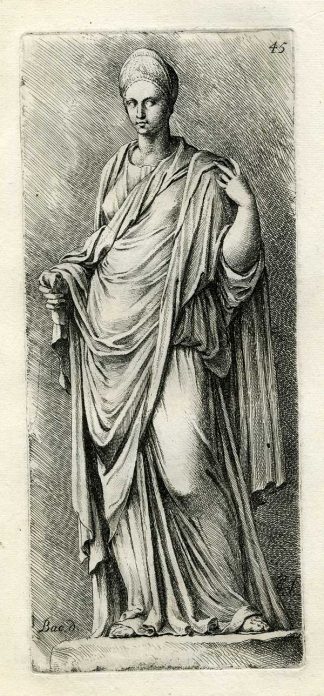 Antique Print-GODDESS-SCULPTURE-Jan de Bisschop-1668