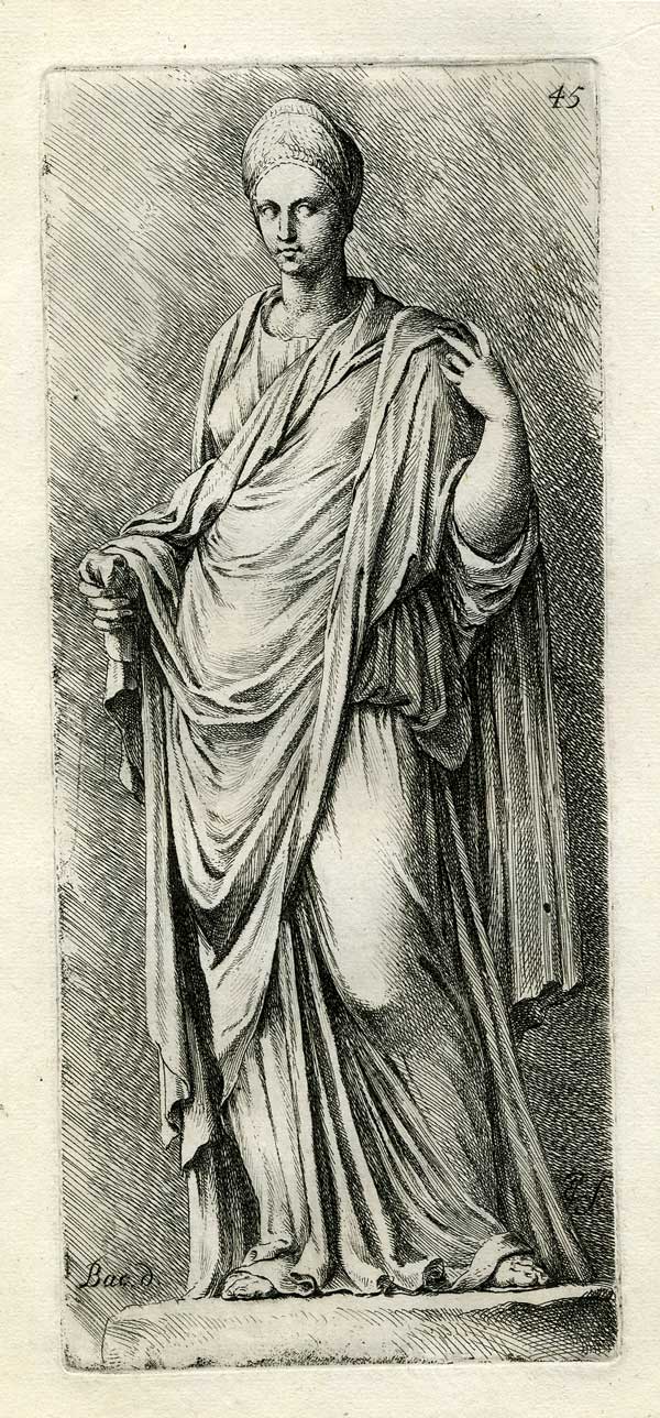 , Antique Print-GODDESS-SCULPTURE-Jan de Bisschop-1668, Pictura Antique Prints