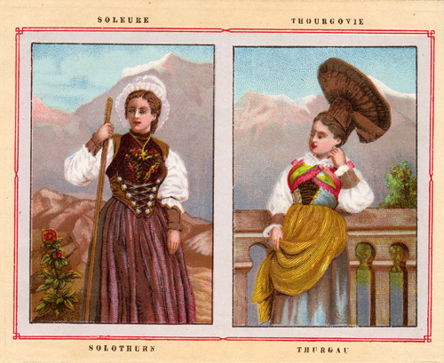 , AntiqueCostume Print-SOLOTHURN-THURGAU-SWITZERLAND-1892, Pictura Antique Prints