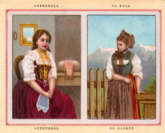 Antique Costume Print-APPENZELL-GALLEN-SWITZERLAND-1892