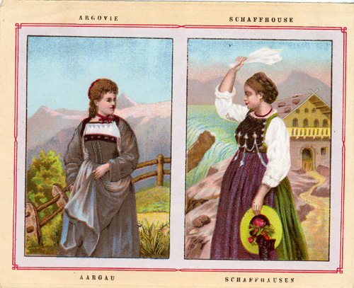 , AntiqueCostumePrint-AARGAU-SCHAFHAUSEN-SWITZERLAND-1892, Pictura Antique Prints