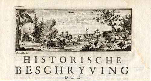 , Antique Print-AFRICAN WILD LIFE-ELEPHANT-ANIMALS-HUNT-NEGROES-Schley-1747, Pictura Antique Prints