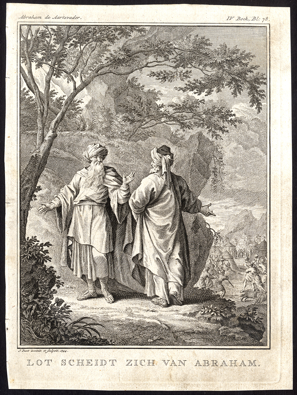 , Antique Print-ABRAHAM-LOT-SEPARATION-Punt-1746, Pictura Antique Prints