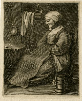 Antique Print-GENRE-KITCHEN-Teniers II-ca. 1690