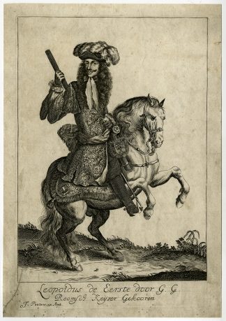 Antique Print-PORTRAIT-EMPEROR LEOPOLD I-HORSE-Peeters-ca. 1670