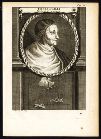 Antique Print-PIERRE D'AILLY-CARDINAL-PORTRAIT-Picart-1714