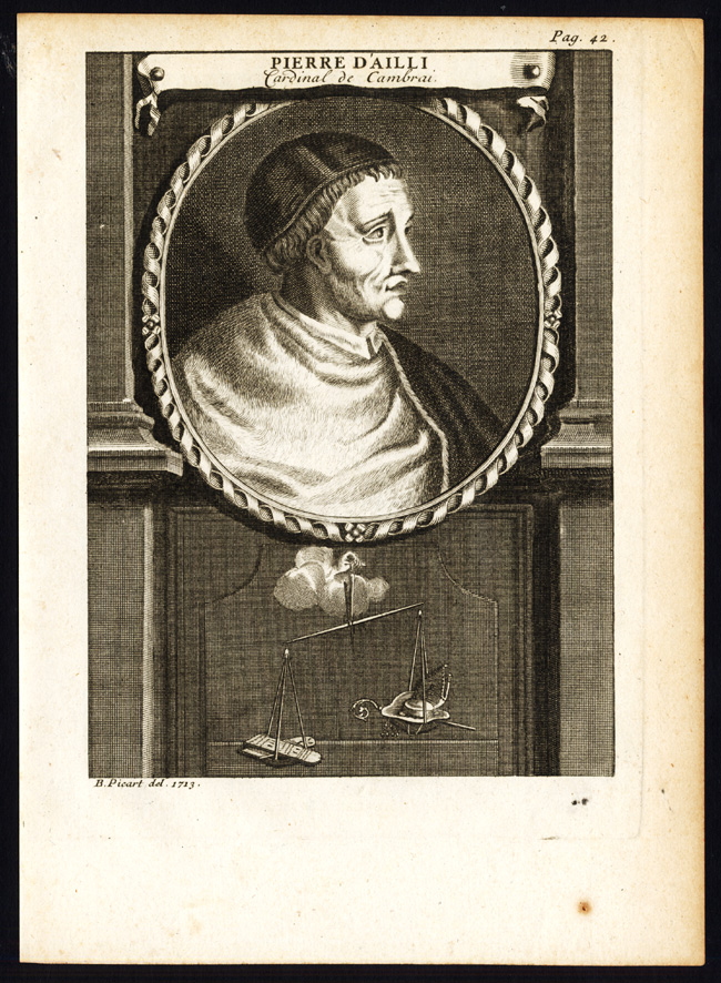 , Antique Print-PIERRE D’AILLY-CARDINAL-PORTRAIT-Picart-1714, Pictura Antique Prints