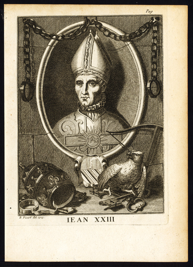 , Antique Print-ANTIPOPE JOHN XXIII-BALDASSARRE COSSA-PORTRAIT-Picart-1714, Pictura Antique Prints