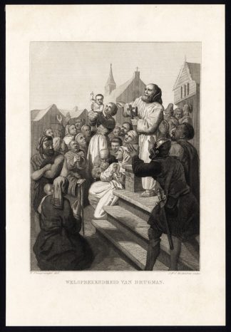 Antique Print-ELOQUENCE OF JOHN BRUGMAN-POTRTAIT-FRANCISCAN PREACHER-1870