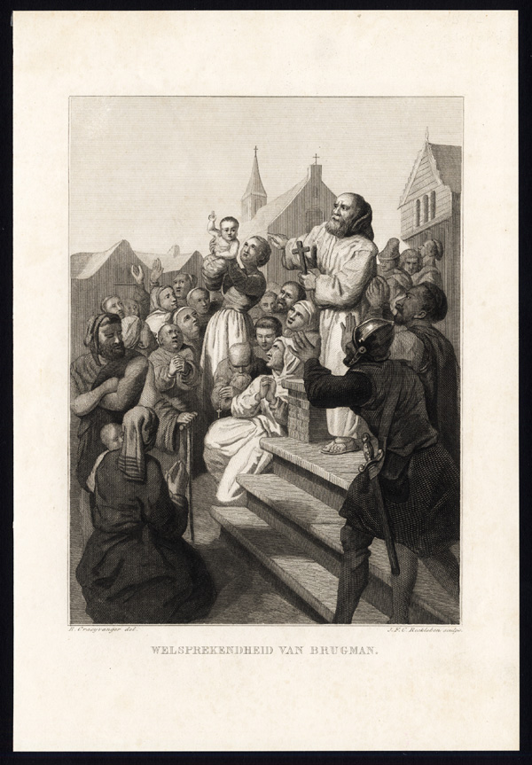 , Antique Print-ELOQUENCE OF JOHN BRUGMAN-POTRTAIT-FRANCISCAN PREACHER-1870, Pictura Antique Prints
