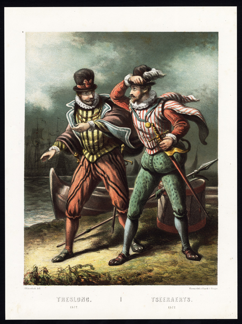, Antique Print-WILLEM BLOYS VAN TRESLONG-WATERGEUZEN-JEROME TSERAERTS-1872, Pictura Antique Prints