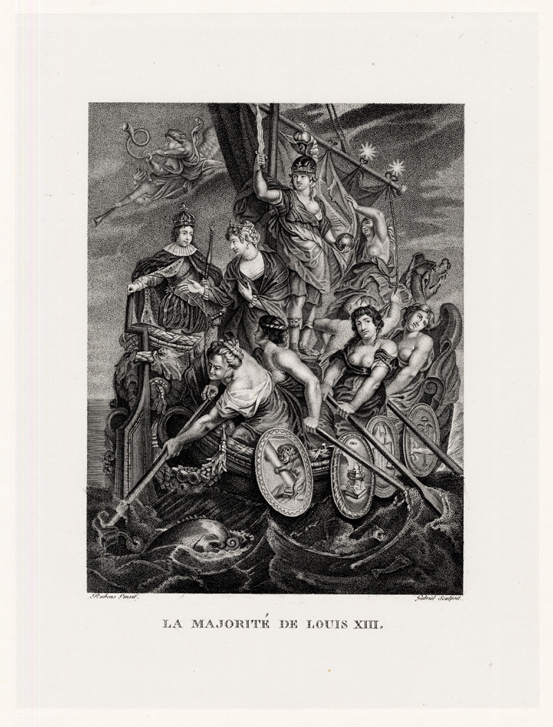 , Antique Print-RUBENS-LA MAJORITE DE LOUIS XII-PAINTING-Gabriel-1873, Pictura Antique Prints