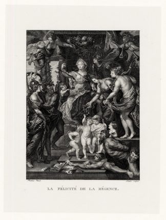 Antique Print-RUBENS-LA FELICITE DE LA REGENCE-PAINTING-Duthee-1873
