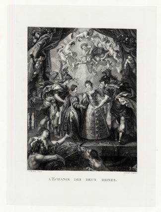 Antique Print-RUBENS-L'ECHANGE DES DEUX REINES-PAINTING-Gabrielle-1873