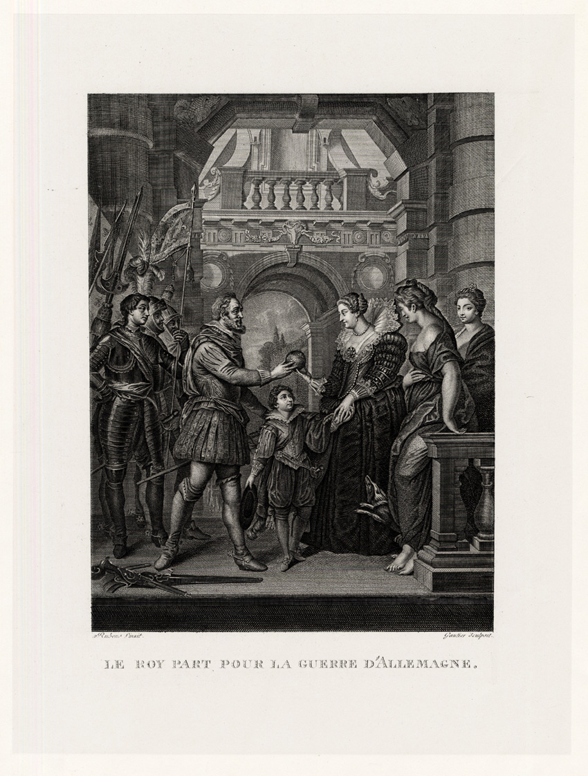 Lb3675 416x549 Antique Print-RUBENS-LE ROY PART POUR LA GUERRE D'ALLEMAGNE-KING-Gautier-1873