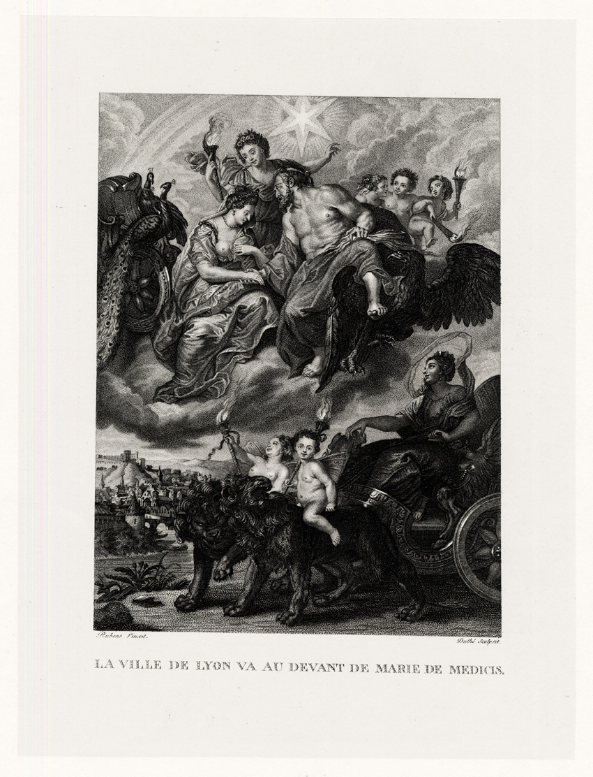 , Antique Print-RUBENS-VILLE DE LYON VA AU DEVANT DE MARIE DE MEDICIS-Duthe-1873, Pictura Antique Prints