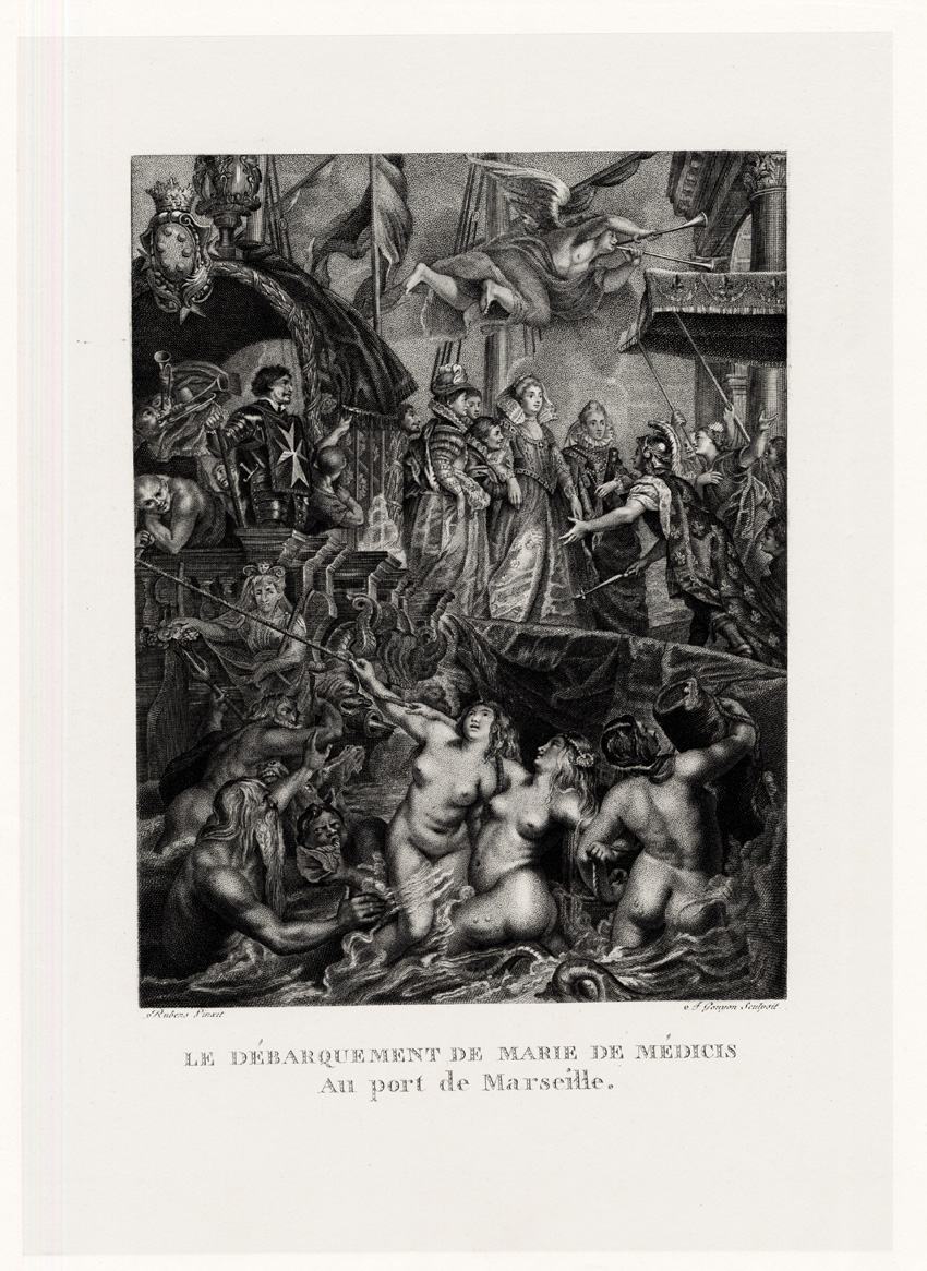 , Antique Print-RUBENS-DEBARQUEMENT-PORT DE MARSEILLE-MARIE DE MEDICIS-Gouyon-1873, Pictura Antique Prints