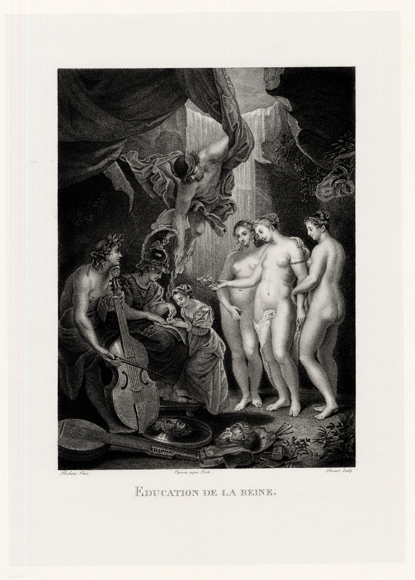 , Antique Print-RUBENS-EDUCATION DE LA REINE-MARIE DE MEDICIS-HERMES-Disart-1873, Pictura Antique Prints