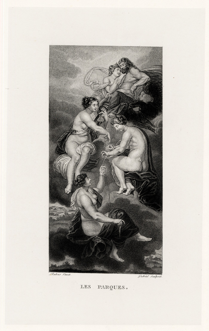 , Antique Print-RUBENS-LES PARQUES-FATE-MARIE DE MEDICIS-JUPITER-JUNO-Gabriel-1873, Pictura Antique Prints