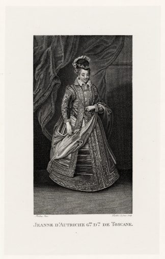Antique Print-PORTRAIT OF JOANNA OF AUSTRIA-Gauthier-1873