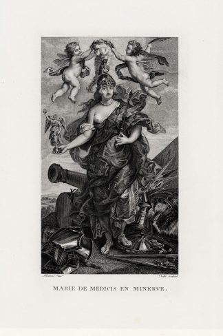 Antique Print-RUBENS-MARIE DE MEDICI-CHERUB-WEAPON-ARMOUR-Duthe-1873